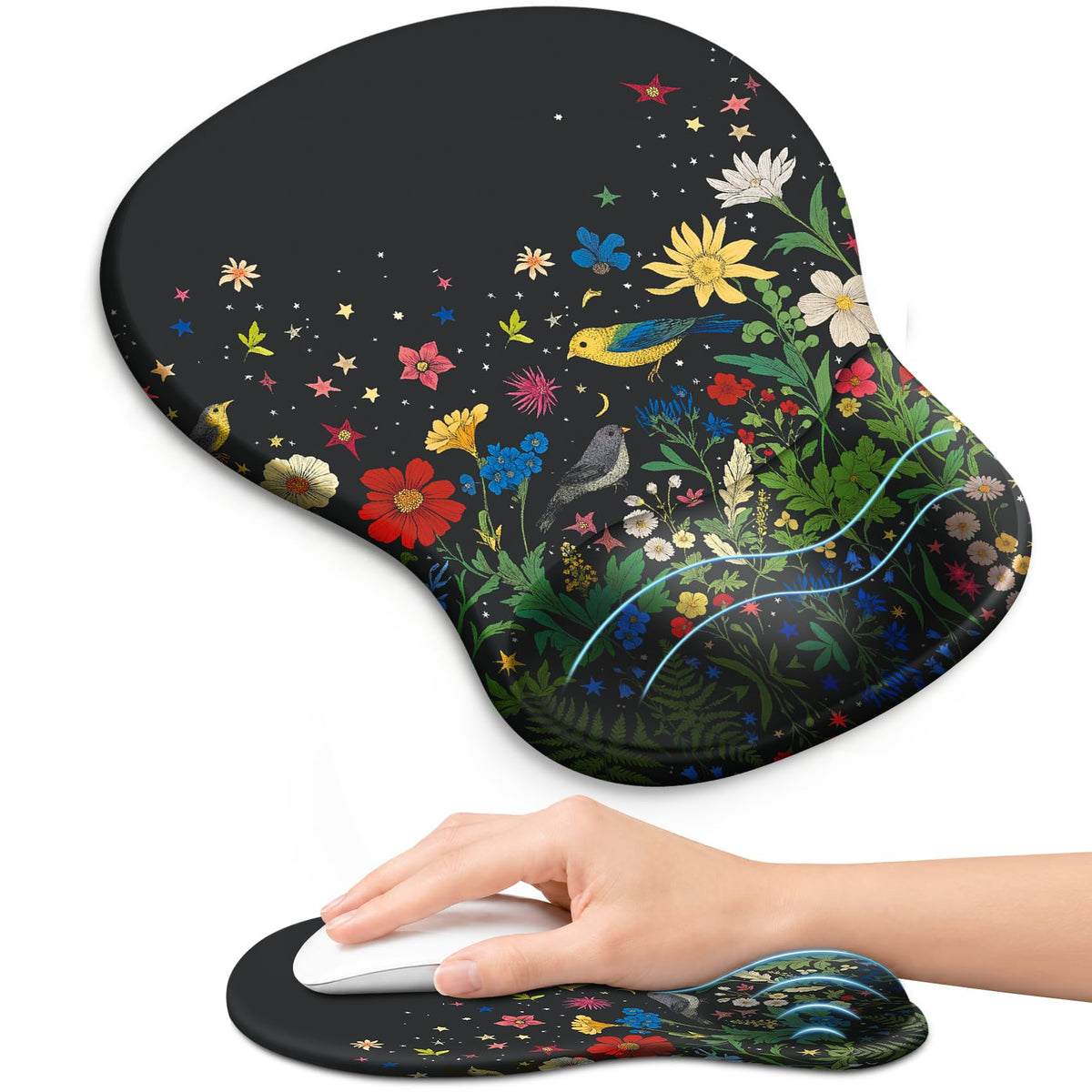 Ergonomic Mouse Pad with Wrist Rest, Gel Wrist Support, Black