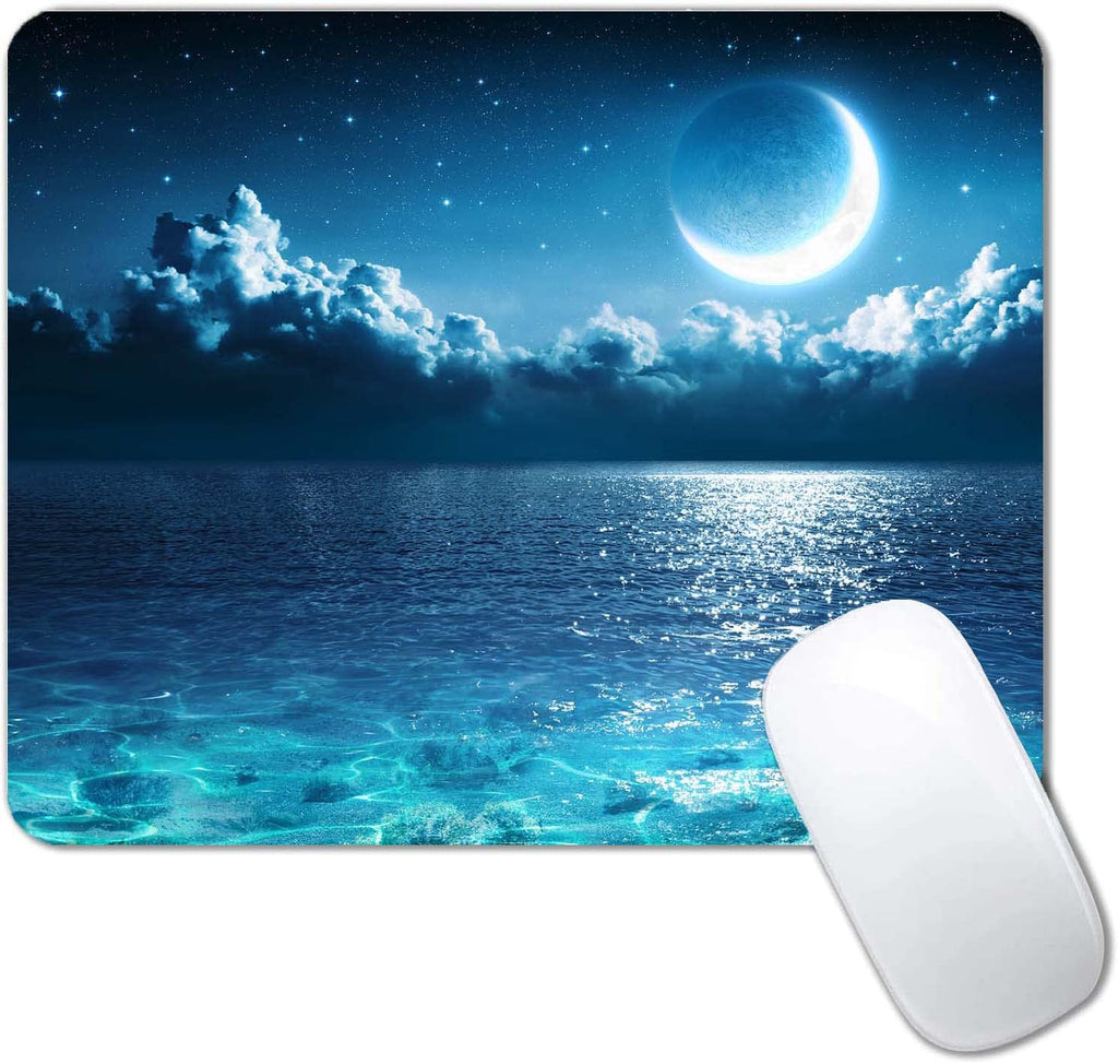 Beach Sunset Mouse Pad,Cute Mouse pad,Custom Small Mouse Pads with Designs,Portable Office Non-Slip Rubber Base Wireless Mouse Pad for Laptop