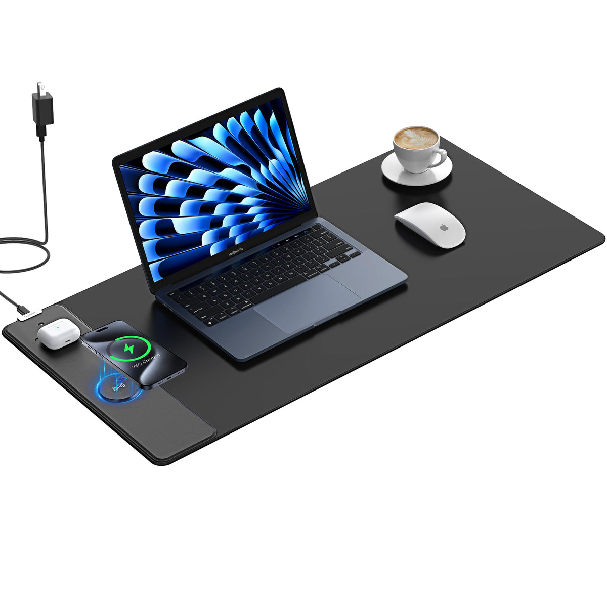 TopMade Wireless Charging Mouse Pad, 31.5"x15.75" XXL Large Desk Pad