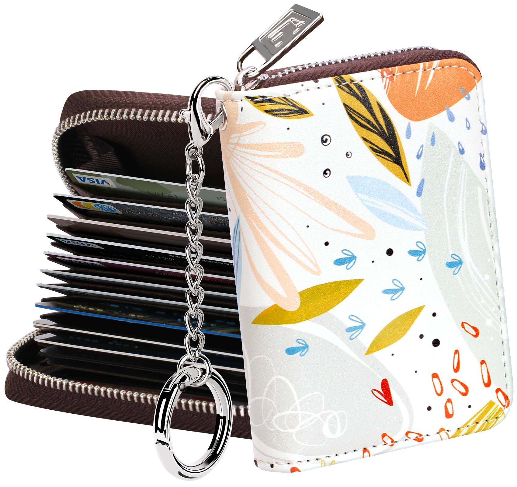 FurArt Zipper Wallet Women RFID Credit Card Holder keychain Wallet