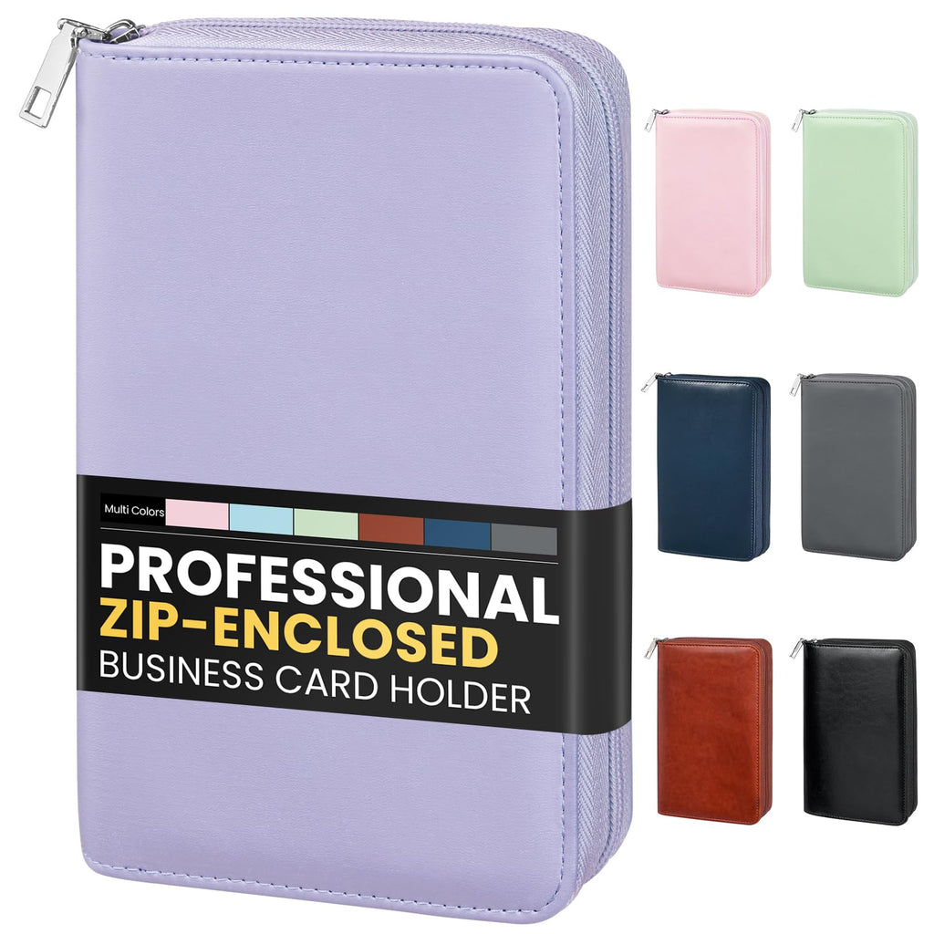 Sooez Leather Professional Business Card Book Holder Organizer for 240 Card