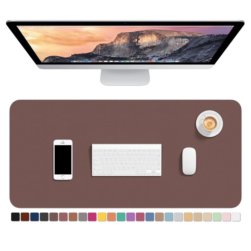 Hsurbtra Desk Pad, 30" x 14" PU Leather Desk Mat, XL Extended Mouse Pad, Waterproof Desktop Blotter Protector, Non-Slip Ultra Thin Large Laptop Keyboard Writing Mat for Office Home, Pink