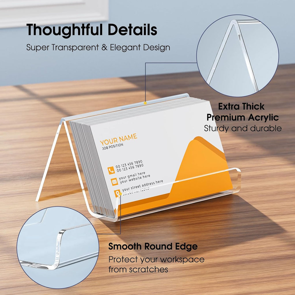 MaxGear Acrylic Business Card Holder 3 Pack