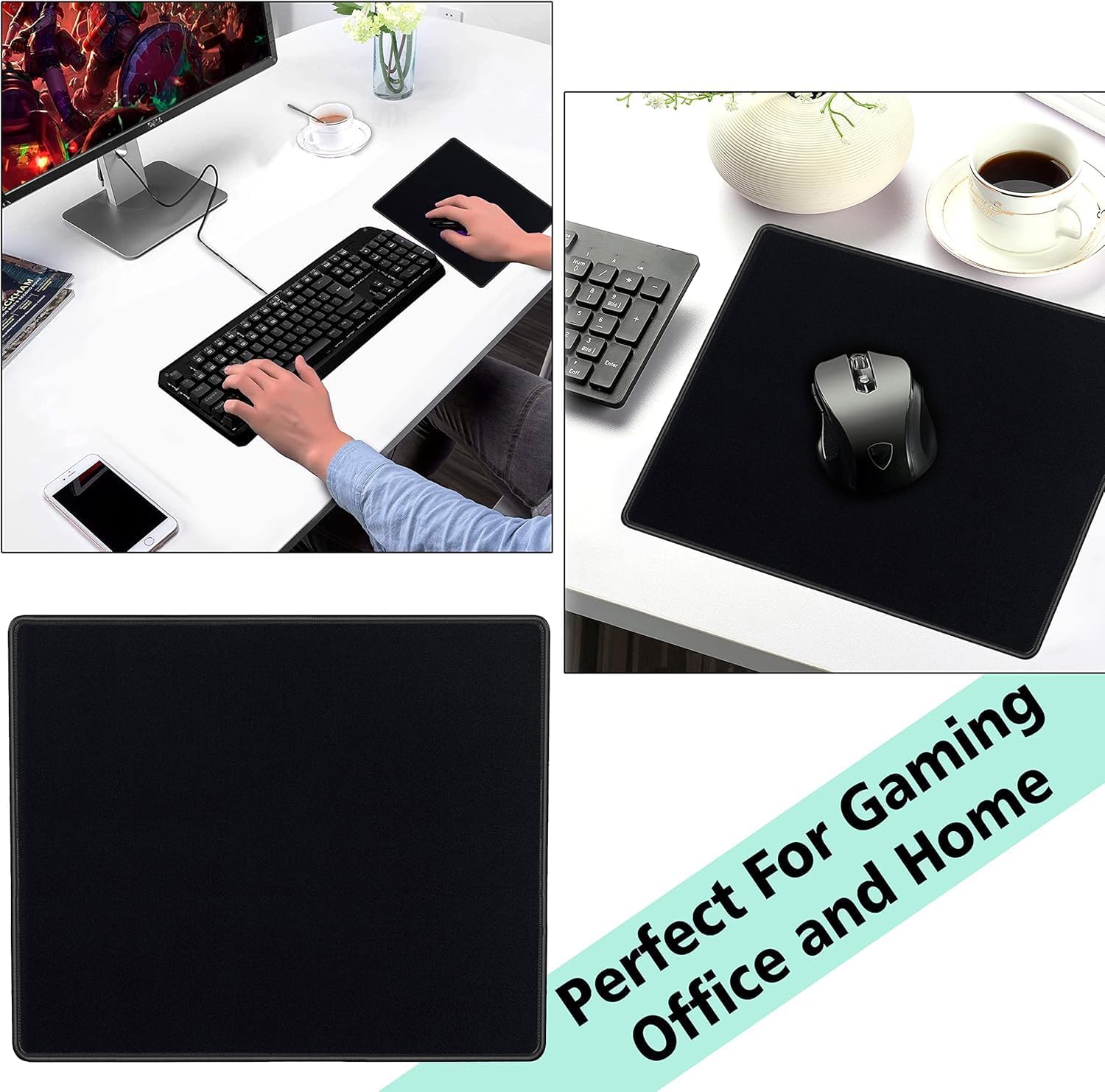 SaiTech IT 5 Pack 220x180x2mm Speed Type Gaming Mousepad, Black