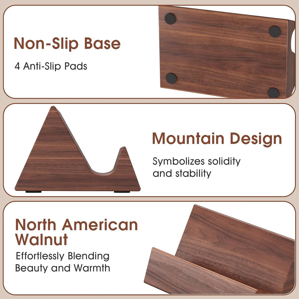 MaxGear Walnut Wood Business Card Holder