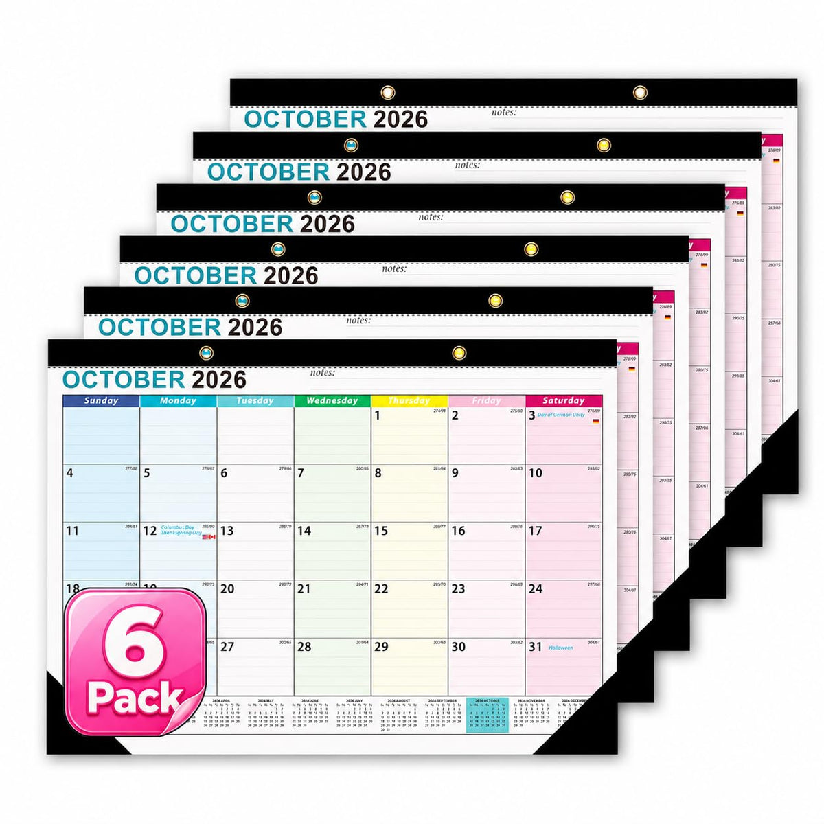 Desk Calendar 2026-2027 - Ougesi 19 Month Desk Top Calendar, 17x12''
