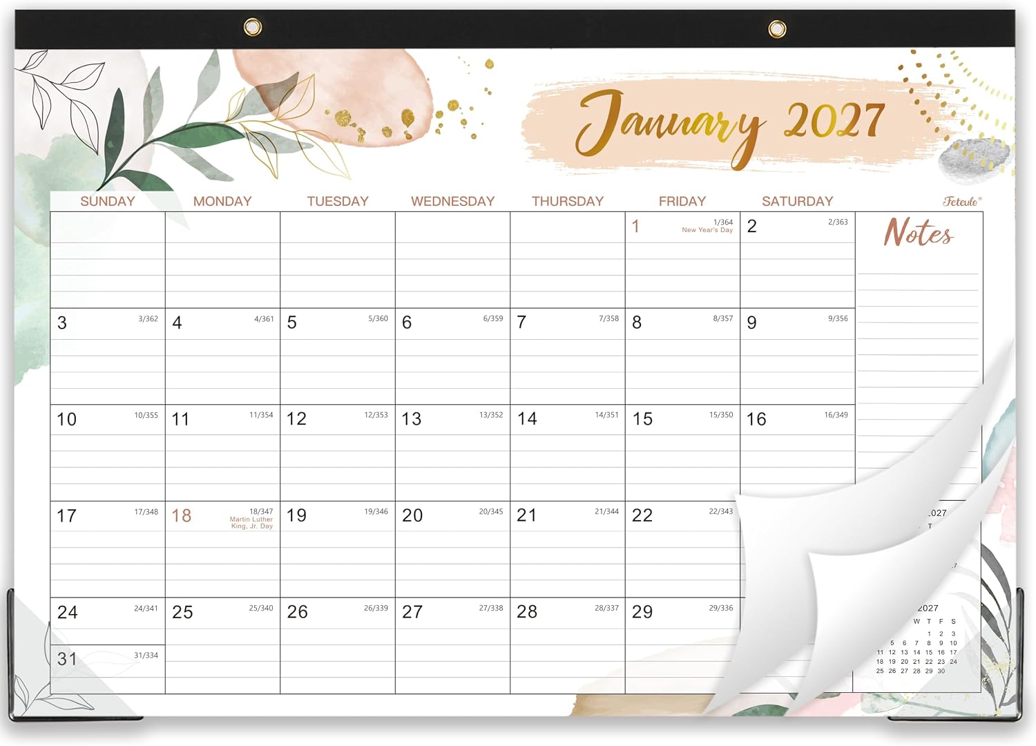 2027 Calendar - 2027 Desk Calendar, JAN. 2027 - DEC. 2027, 17" x 12"