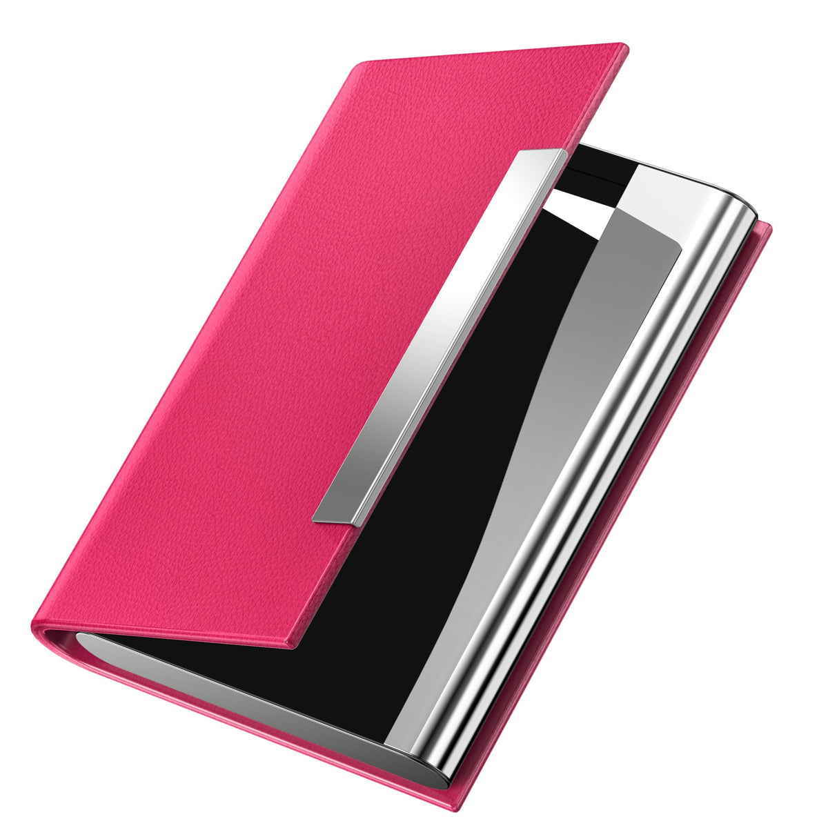 Padike Business Card Holder/ Case Professional PU Leather & Stainless Steel Multi Wallet Credit Card ID Case/Holder for Men & Women. (Black)