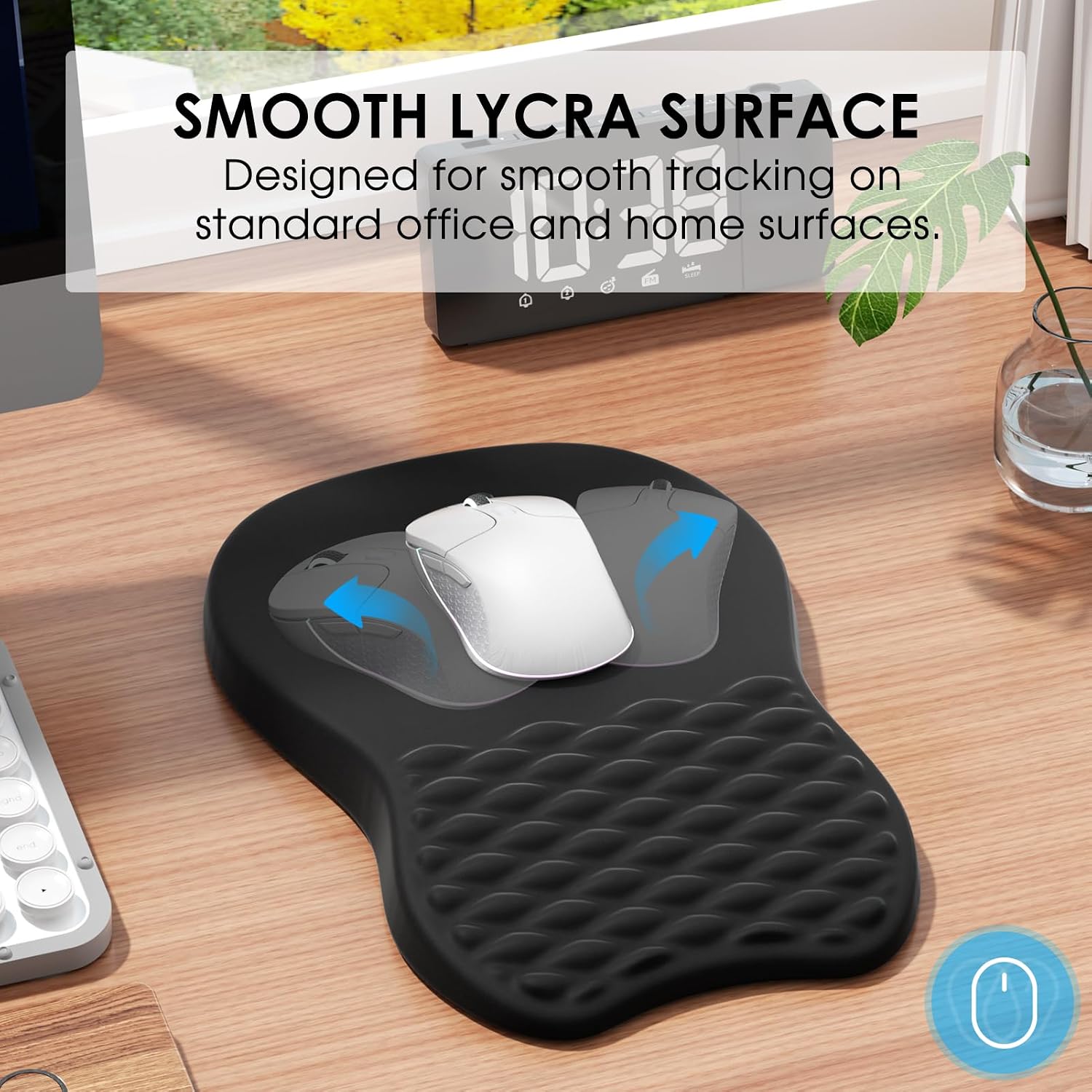 MROCO Ergonomic Mouse Pad with Wrist Support, Memory Foam Wrist Rest, Black