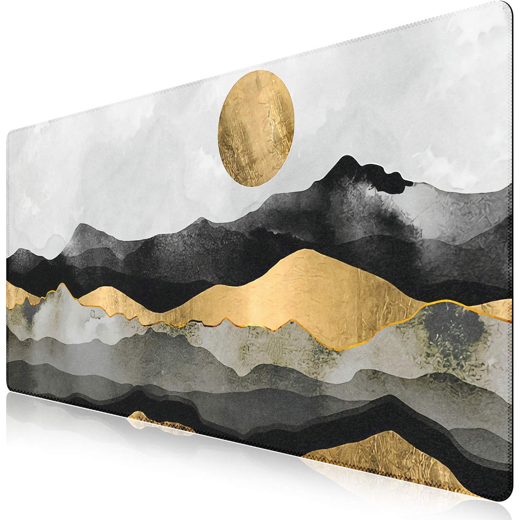 iCasso Desk Cover Mat, Office Mouse Pad,35.4x15.7in,Retro Black