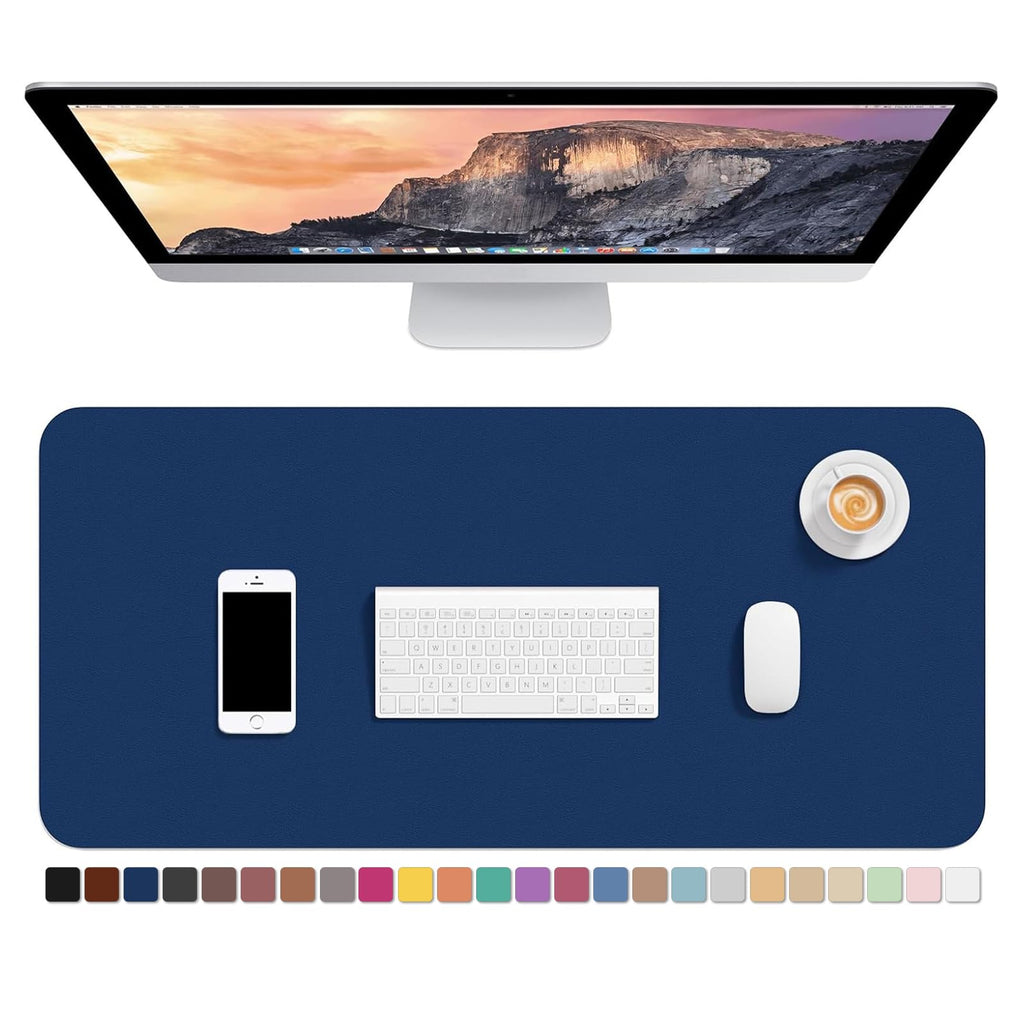 Hsurbtra Desk Pad, 30" x 14" PU Leather Desk Mat, XL Extended Mouse Pad, Waterproof Desktop Blotter Protector, Non-Slip Ultra Thin Large Laptop Keyboard Writing Mat for Office Home, Pink
