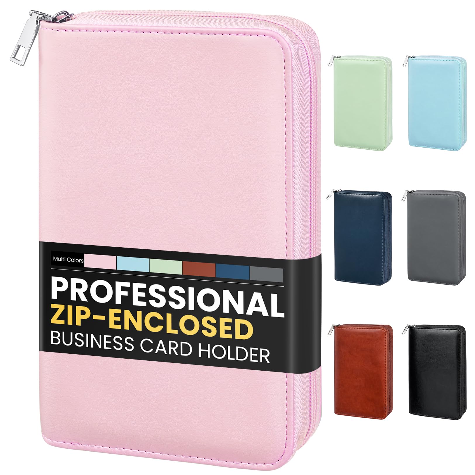 Sooez Leather Professional Business Card Book Holder Organizer for 240 Card