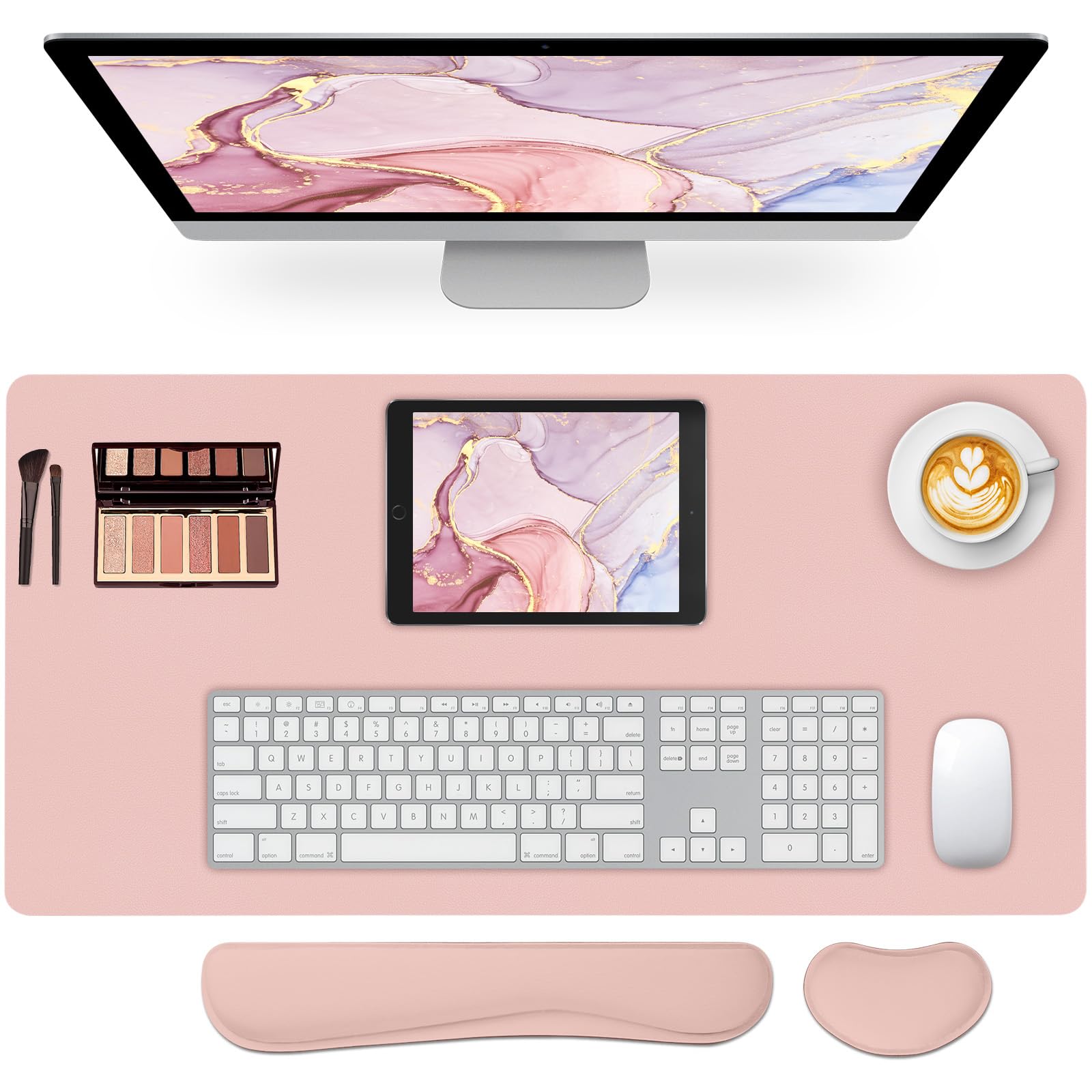 Mouse Pad and Keyboard Wrist Rest, 3-in-1 Keyboard and Mouse Pad