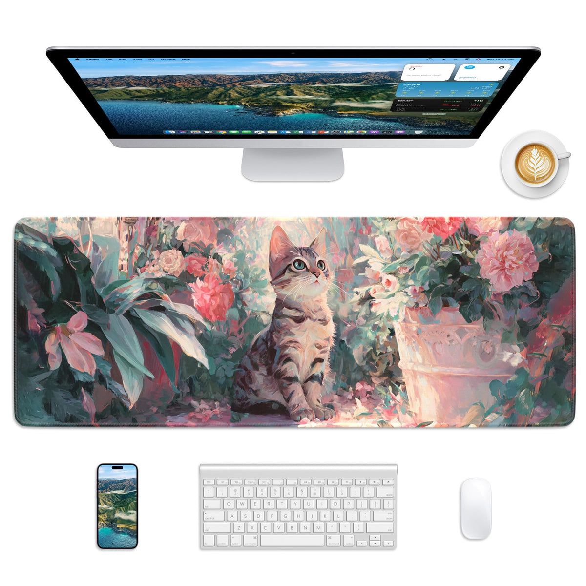 Mouse Pad 31.5x11.8in Large Desk Mat Non-Slip for Office