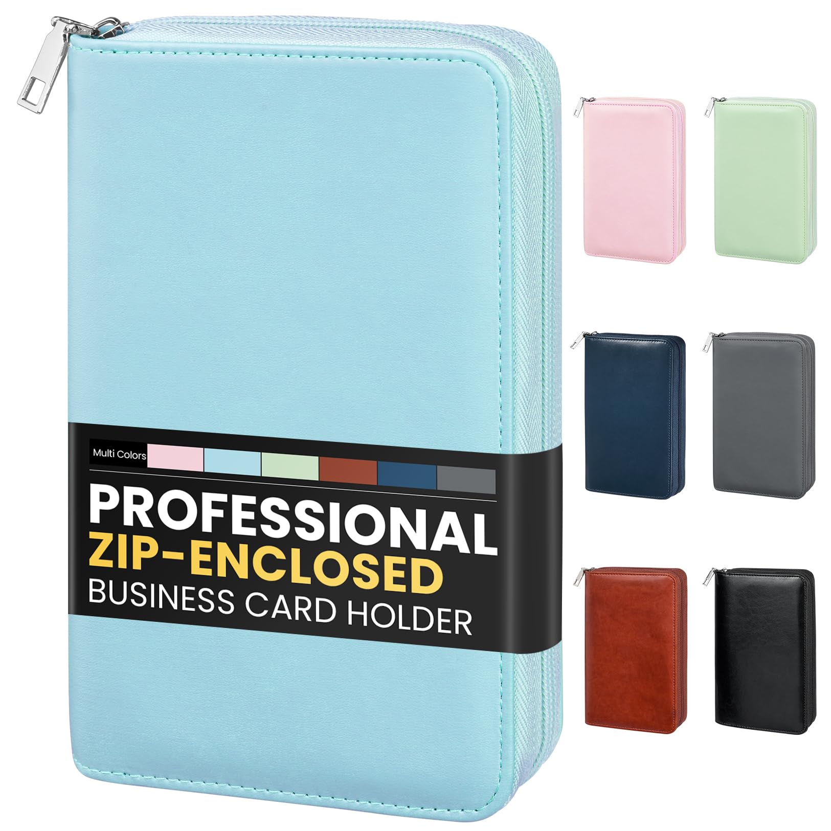 Sooez Leather Professional Business Card Book Holder Organizer for 240 Card