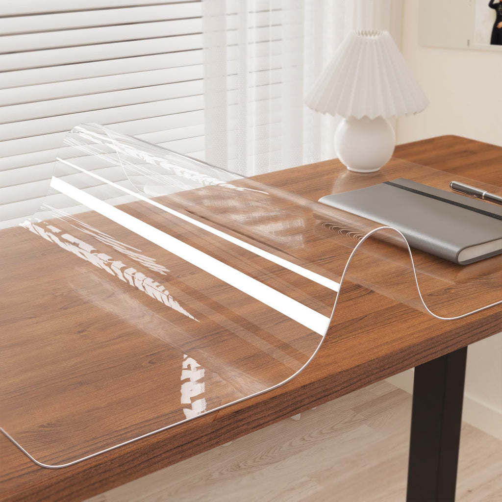 Oterri Clear Writing Desk Pad, 24’’x17” Heat Resistant Waterproof PVC Round Edge Durable Desk Protect Mat, Anti-Static Writing Mat Table Protector