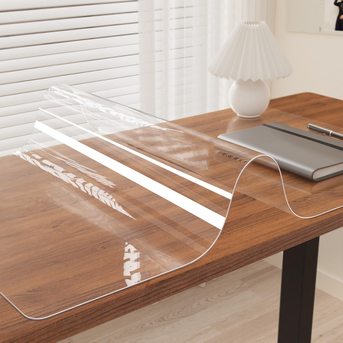 Oterri Clear Writing Desk Pad, 24’’x17” Heat Resistant Waterproof PVC Round Edge Durable Desk Protect Mat, Anti-Static Writing Mat Table Protector
