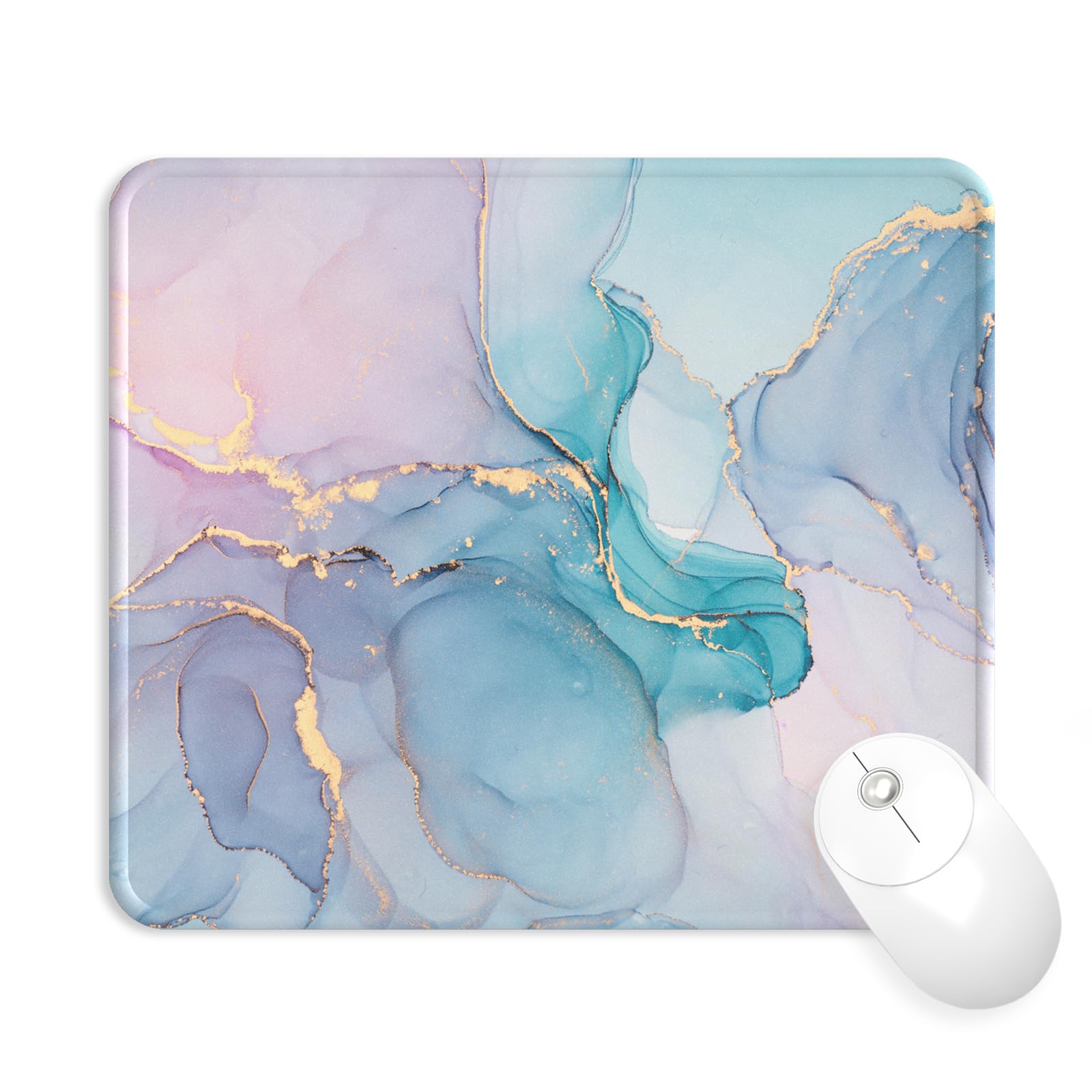 eulps Mouse Pad with Wrist Rest, Comfortable Computer Mousepad with Gel Wrist Support Smooth Surface and Non-Slip PU Base for Pain Relief, Laptop, Office & Home (Rose)
