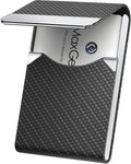 MaxGear Business Card Holder, PU Leather Business Card Case, Black Carbon
