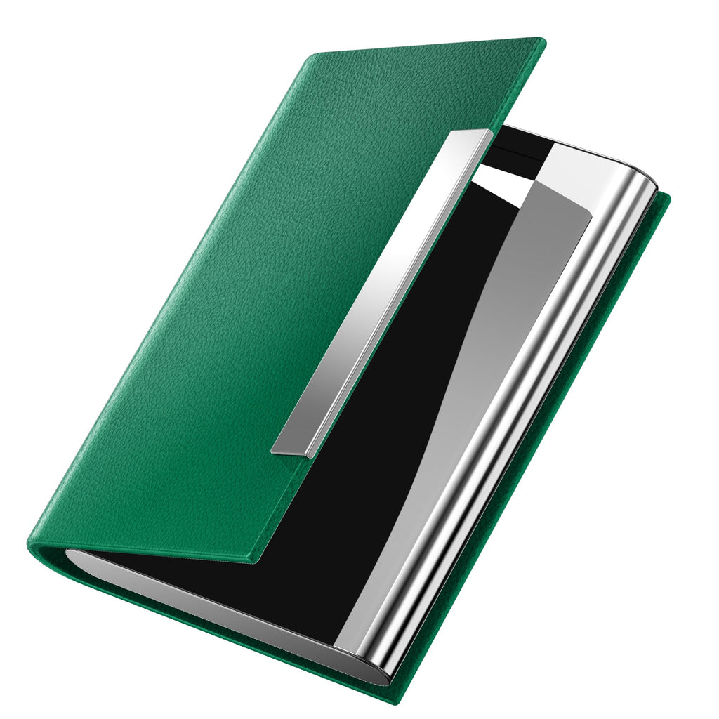 Padike Business Card Holder/ Case Professional PU Leather & Stainless Steel Multi Wallet Credit Card ID Case/Holder for Men & Women. (Black)