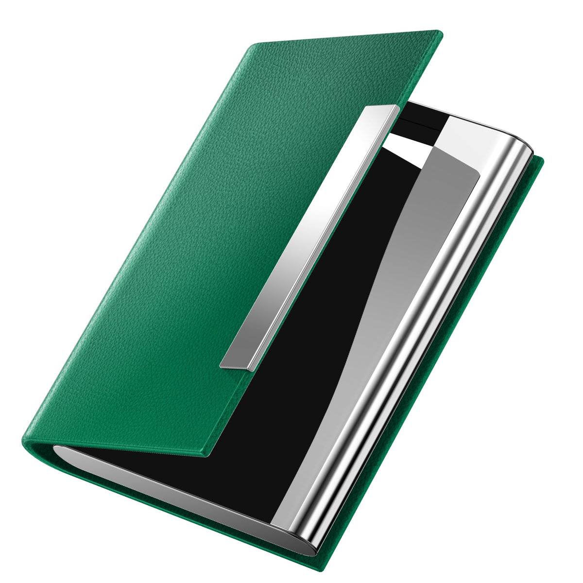 Padike Business Card Holder/ Case Professional PU Leather & Stainless Steel Multi Wallet Credit Card ID Case/Holder for Men & Women. (Black)