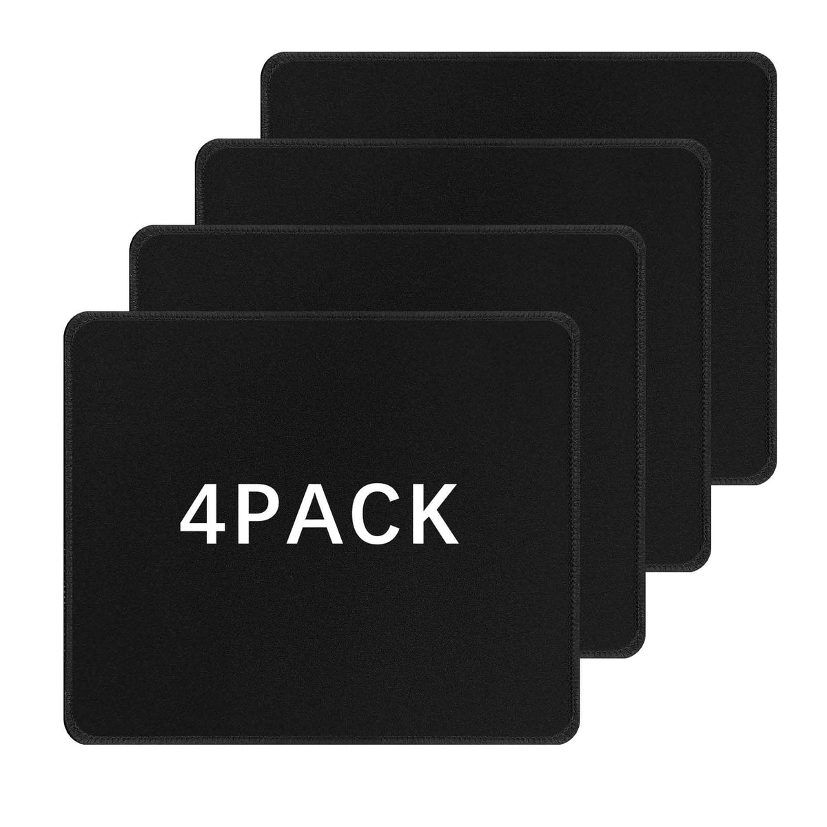 12 PCS Black Mouse pad Bulk with Stitched Edge,10.2x8.3inches 3mm Thickness Premium Textured Non-Slip Rubber Base Washable for Office and Home Use