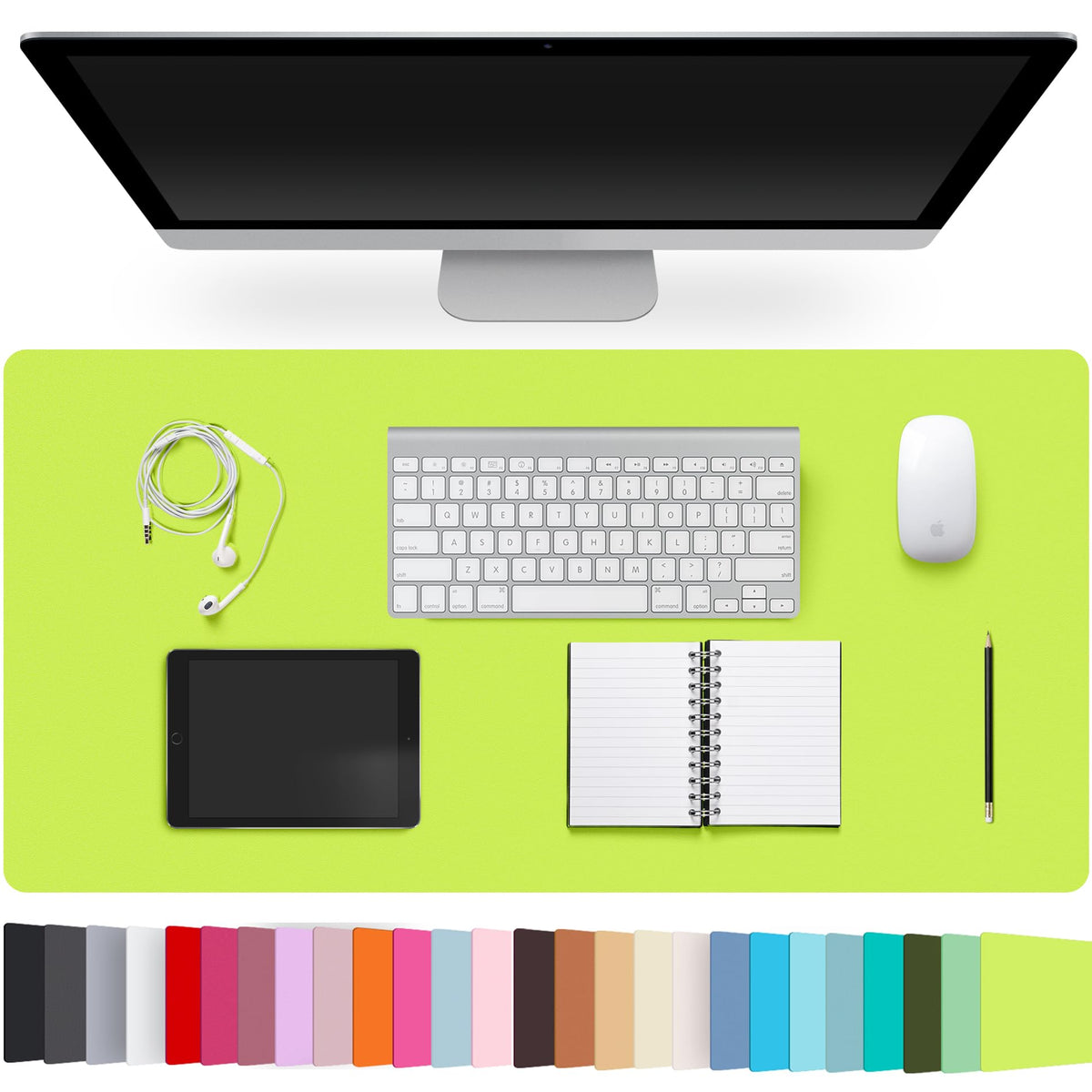 Leather Desk Pad Protector,Non-Slip Desk Pad(Black, 23.6" x 13.7")