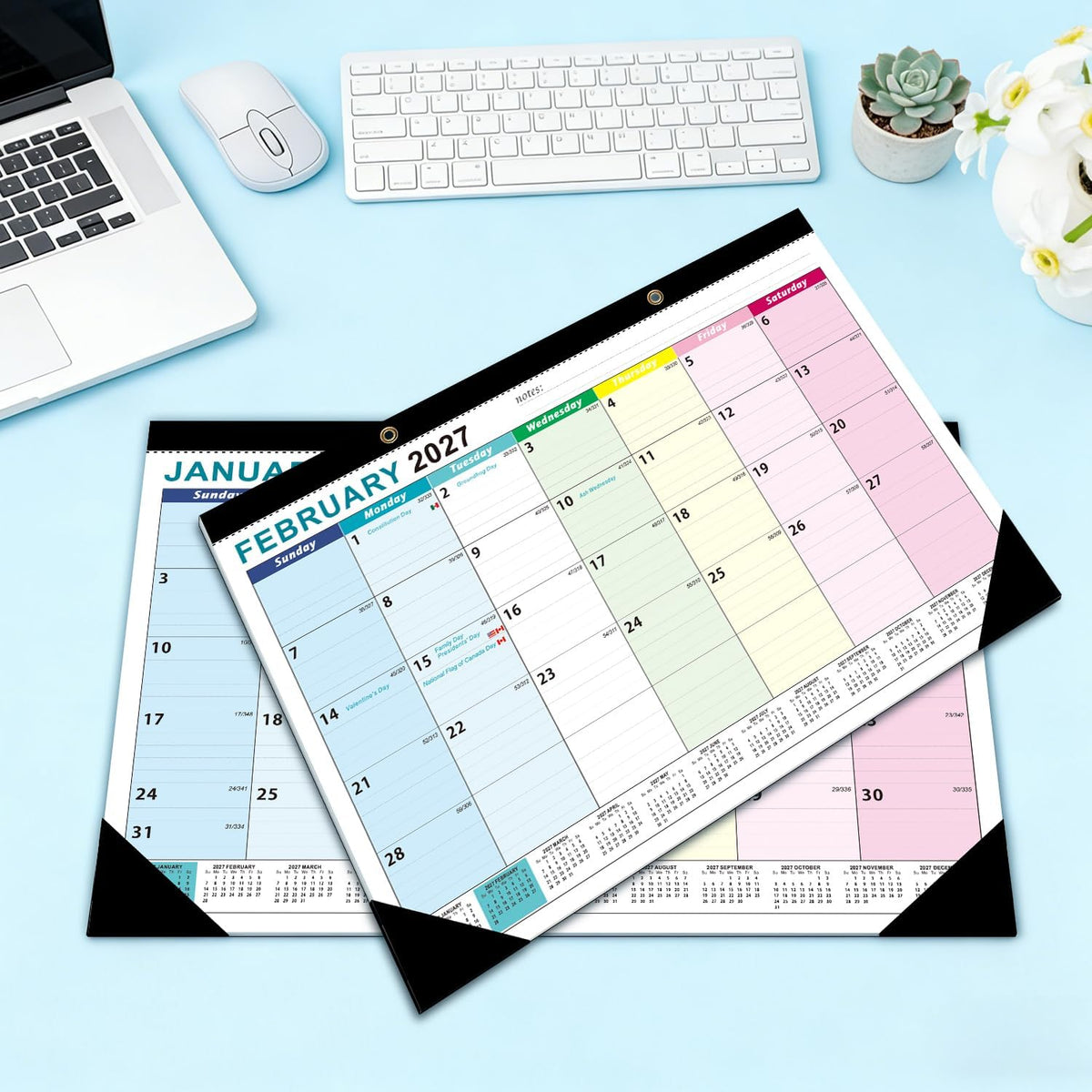 Desk Calendar 2026-2027 17x12in Large Monthly Planner Office Home School
