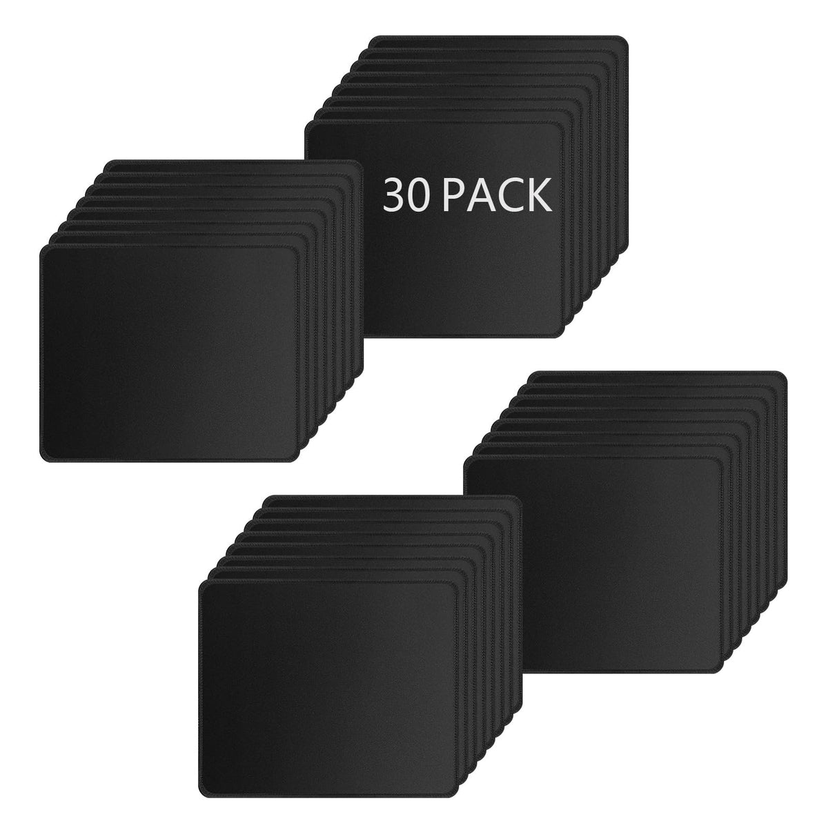 12 PCS Black Mouse pad Bulk with Stitched Edge,10.2x8.3inches 3mm Thickness Premium Textured Non-Slip Rubber Base Washable for Office and Home Use