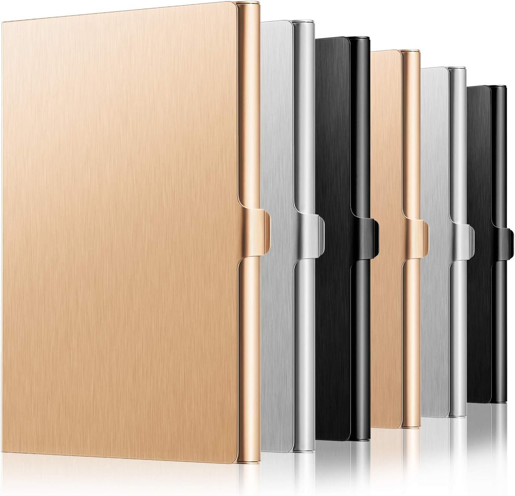 Leinuosen 6 Pcs Metal Business Card Holder Men Aluminum Business Card Case