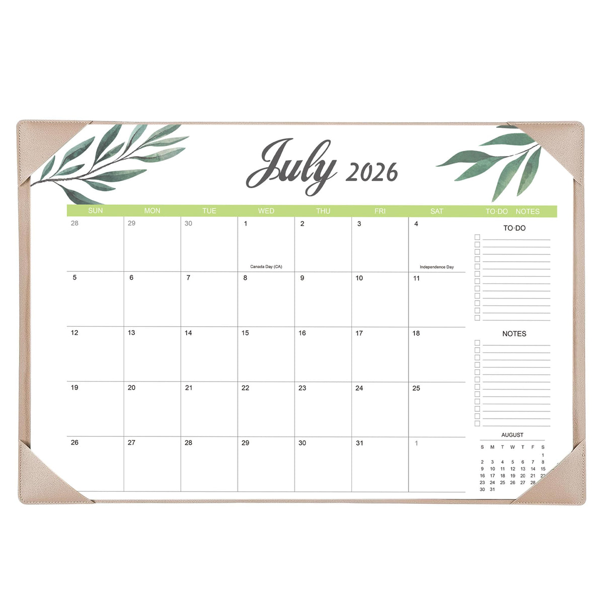 Desk Calendar 2026-2027 with Desk Mat – 22" x 17" Large Desk Pad Calendar Runs from July 2026 to December 2027, Office Supplies Desktop Monthly Calendar for Home & Office