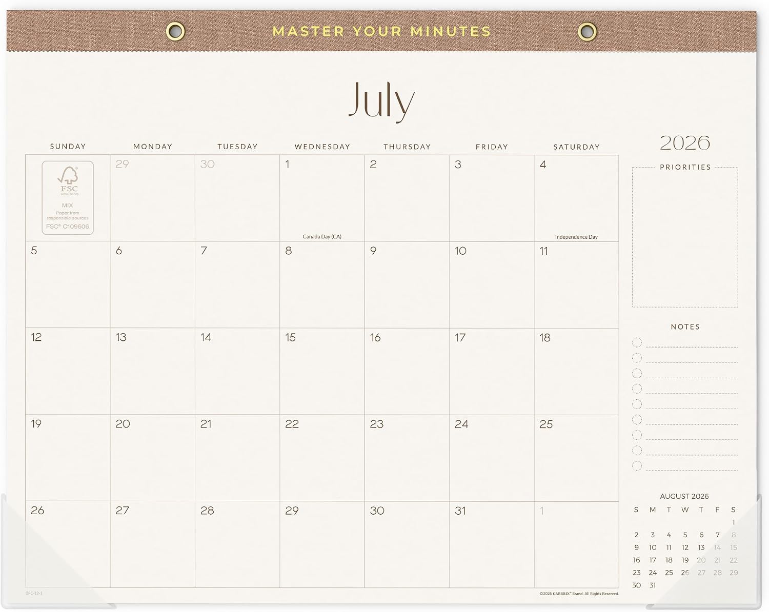 Desk Calendar 2026-2027, 18 Months Academic Calendar 15" x 12" Desktop Calendar from July 2026 to December 2027 With Large Day Block, Desk Planner for Teacher Family School Office Supplies