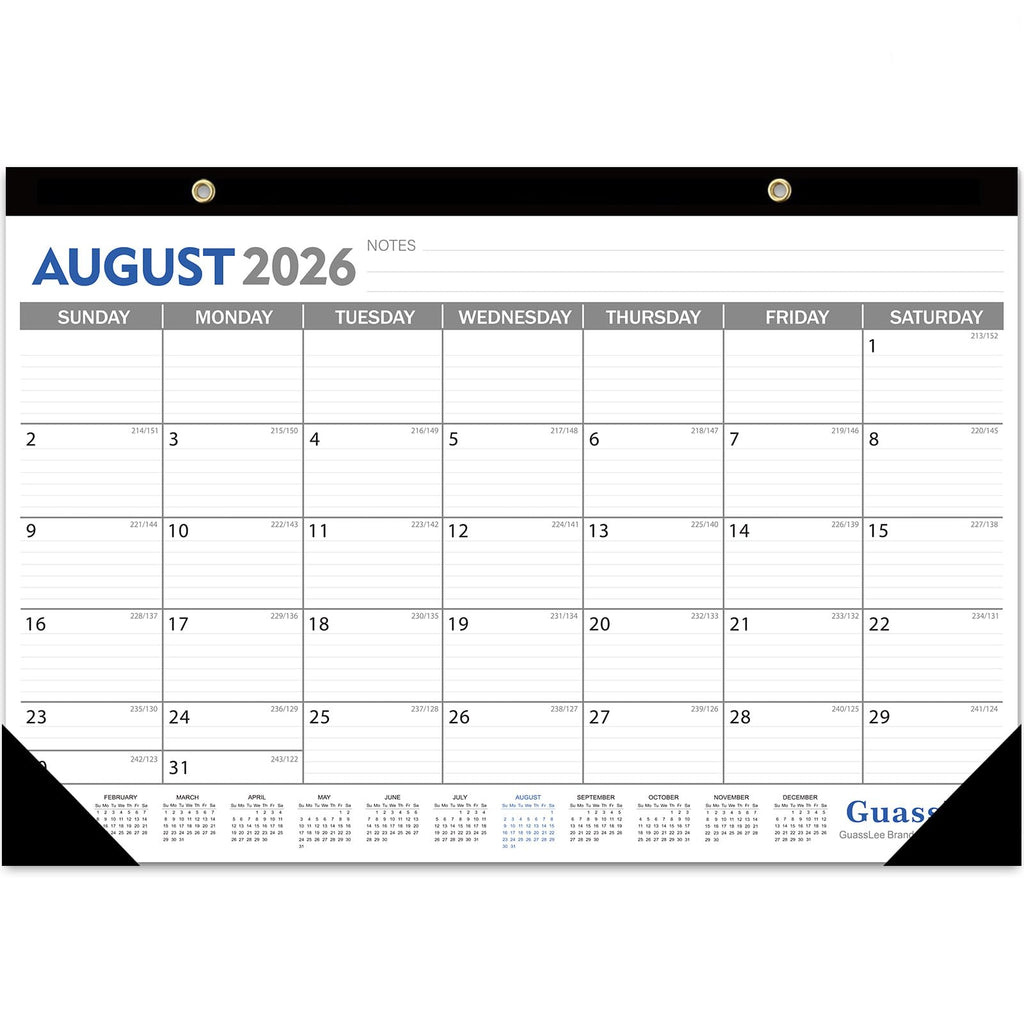 GuassLee Desk Calendar 2026-2027, Jun 2026-Dec 2027, 17"x11.5"