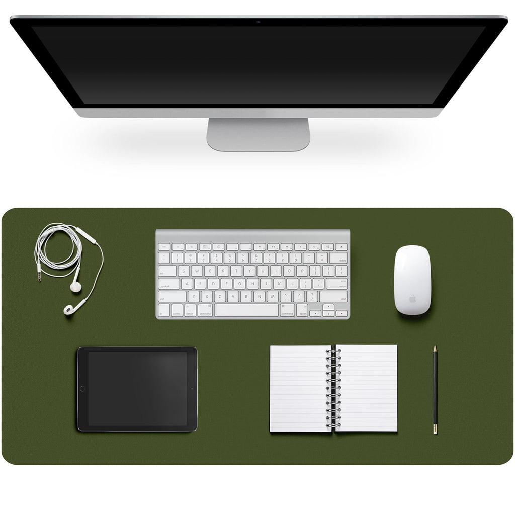 Leather Desk Pad Protector,Non-Slip Desk Pad(Black, 23.6" x 13.7")