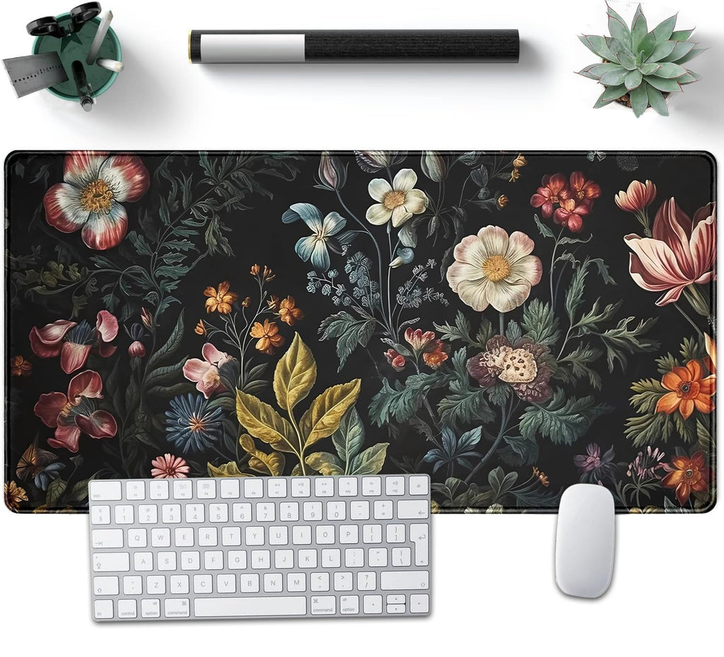 Checkered Desk Mat Cute Pink Pastel XXL Large Mouse Pad Aesthetic Boho Desk Pad with Stitched Edges, Office Decor Keyboard Pad Mouse Mat for Computer