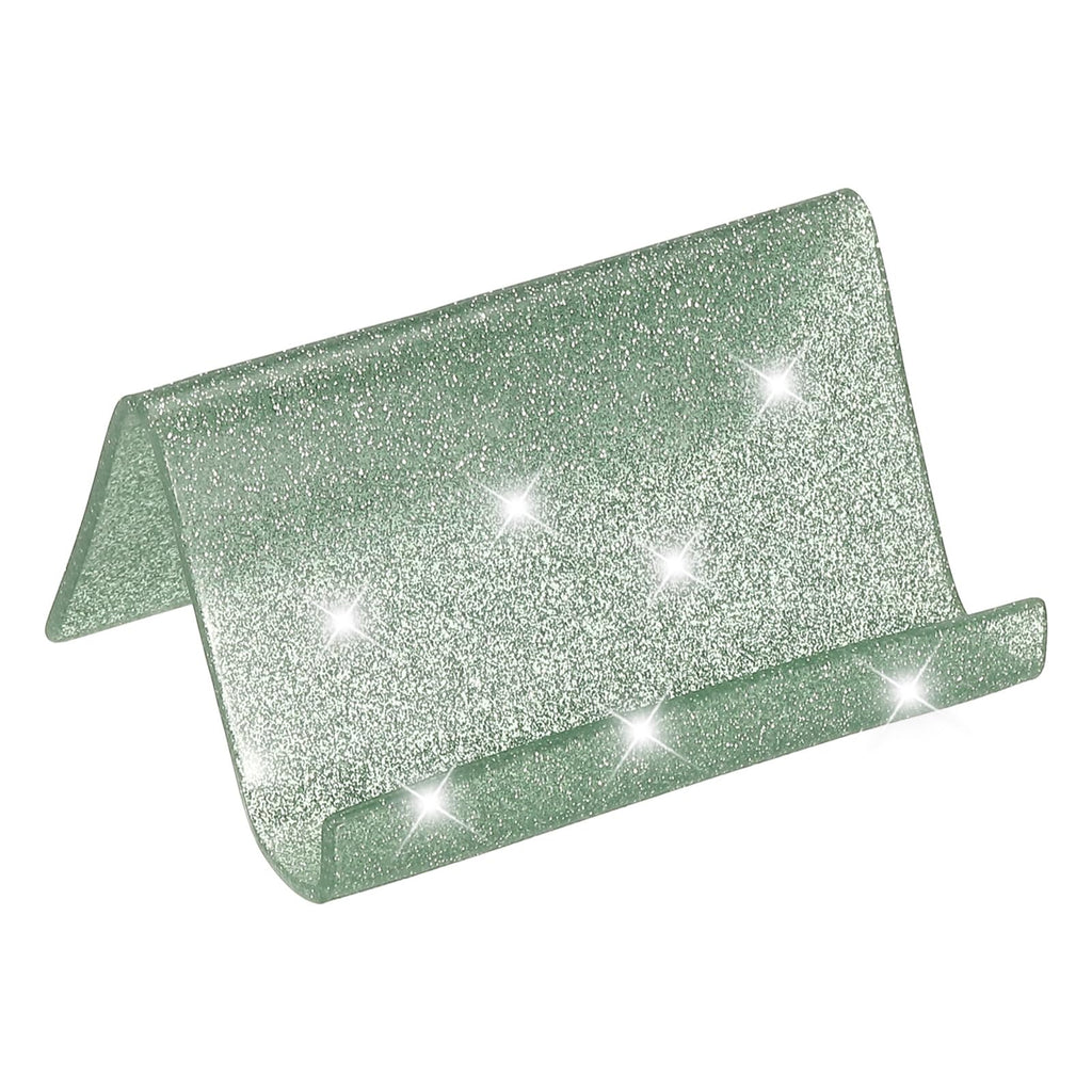 PATIKIL Business Card Holder for Desk, Acrylic Business Card Holders Shine Card Stand Organizer Cards Display for Office Exhibition, Pink
