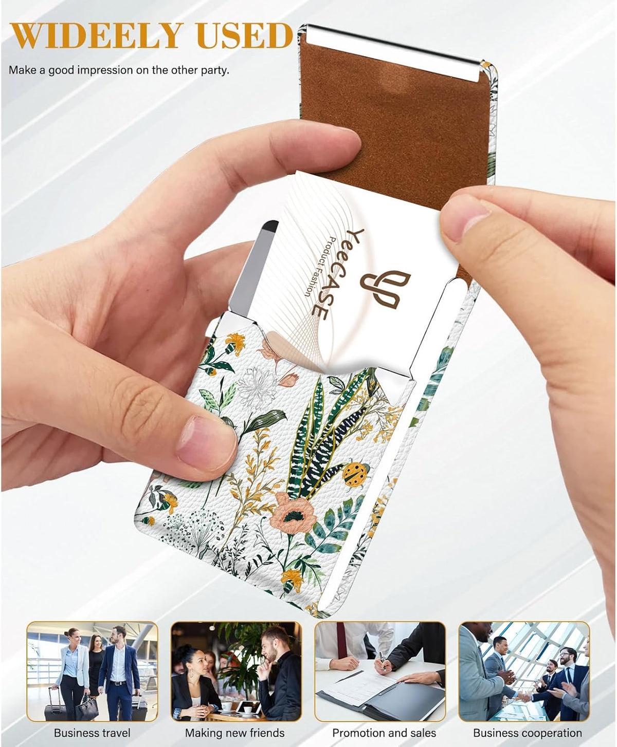 2Pack Business Card Holder, Metal Slim Business Card Case, RFID Blocking