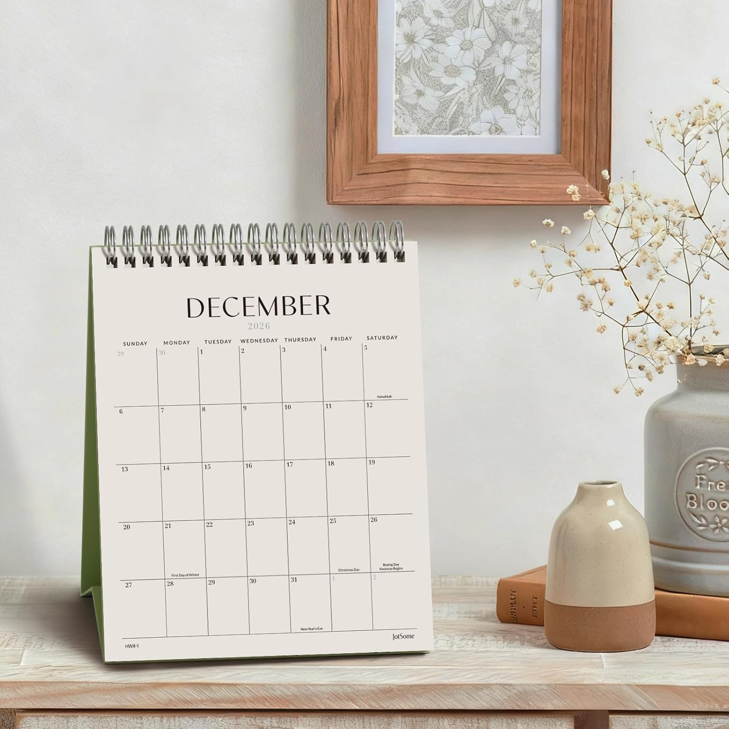 Jotsome Desk Calendar 2026-2027, Small Standing Flip Desktop Calendar