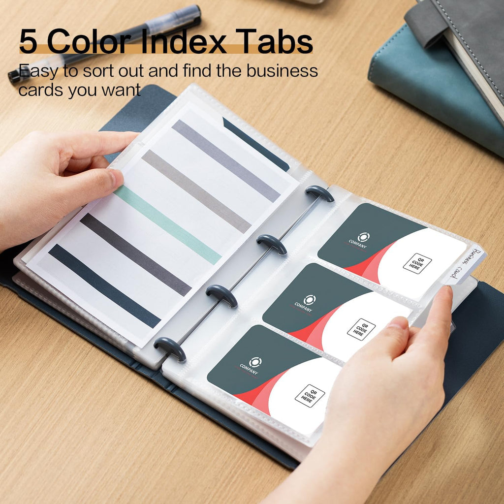 deli Business Card Book Holder, Business Card Organizer, Blue