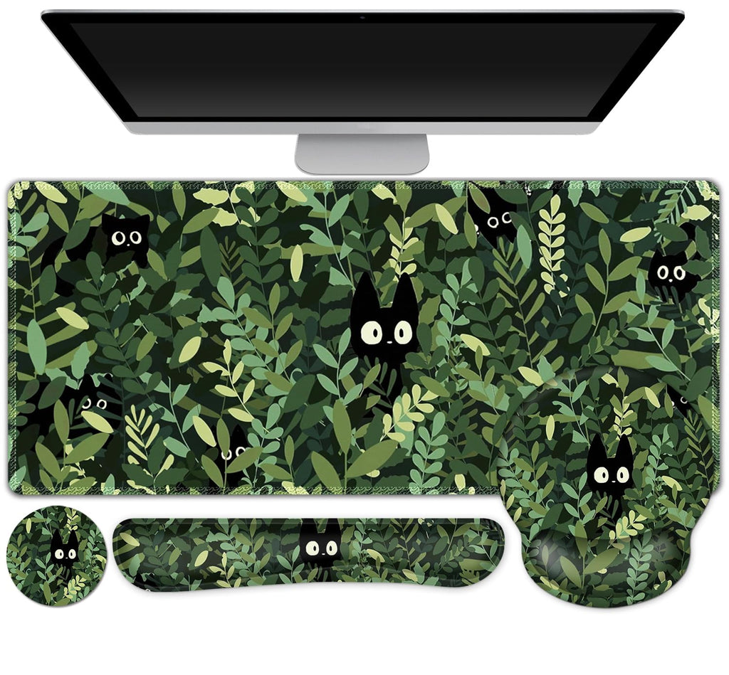 Gaming Mouse Pad Large Desk Mat, Cute Purple Marble Rose Desk Pad Protector