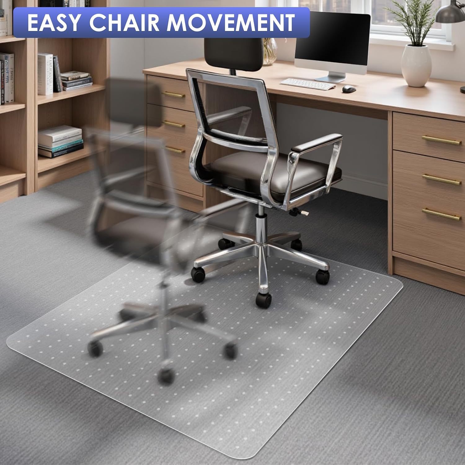 Kuyal Office Chair Mat for Carpet, Clear Heavy Duty Computer Chair Mat