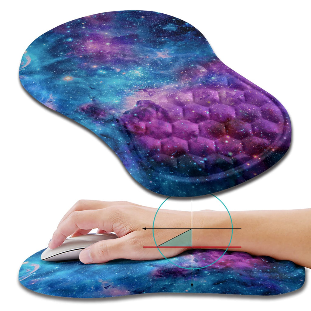 Hokafenle Ergonomic Mouse Pad Wrist Support, Wrist Rest Mousepad for Carpal Tunnel Pain Relief with Integrated Memory Foam Slope Massage Bulge (11.8x7.9 inch,Topographic Contour)