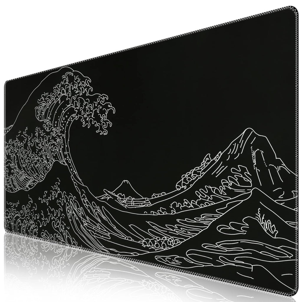 iCasso Desk Cover Mat, Office Mouse Pad,35.4x15.7in,Retro Black