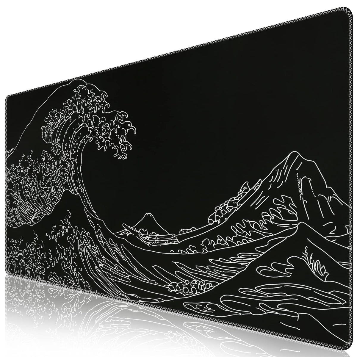 iCasso Desk Cover Mat, Office Mouse Pad,35.4x15.7in,Retro Black