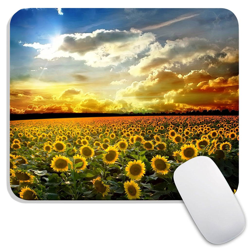 Square Mouse Pad Beautiful Flowers Plants, Personalized Premium-Textured Custom Mouse Mat Design, Washable Mousepad Cloth, Non-Slip Rubber Base Computer Mouse Pads for Wireless Mouse