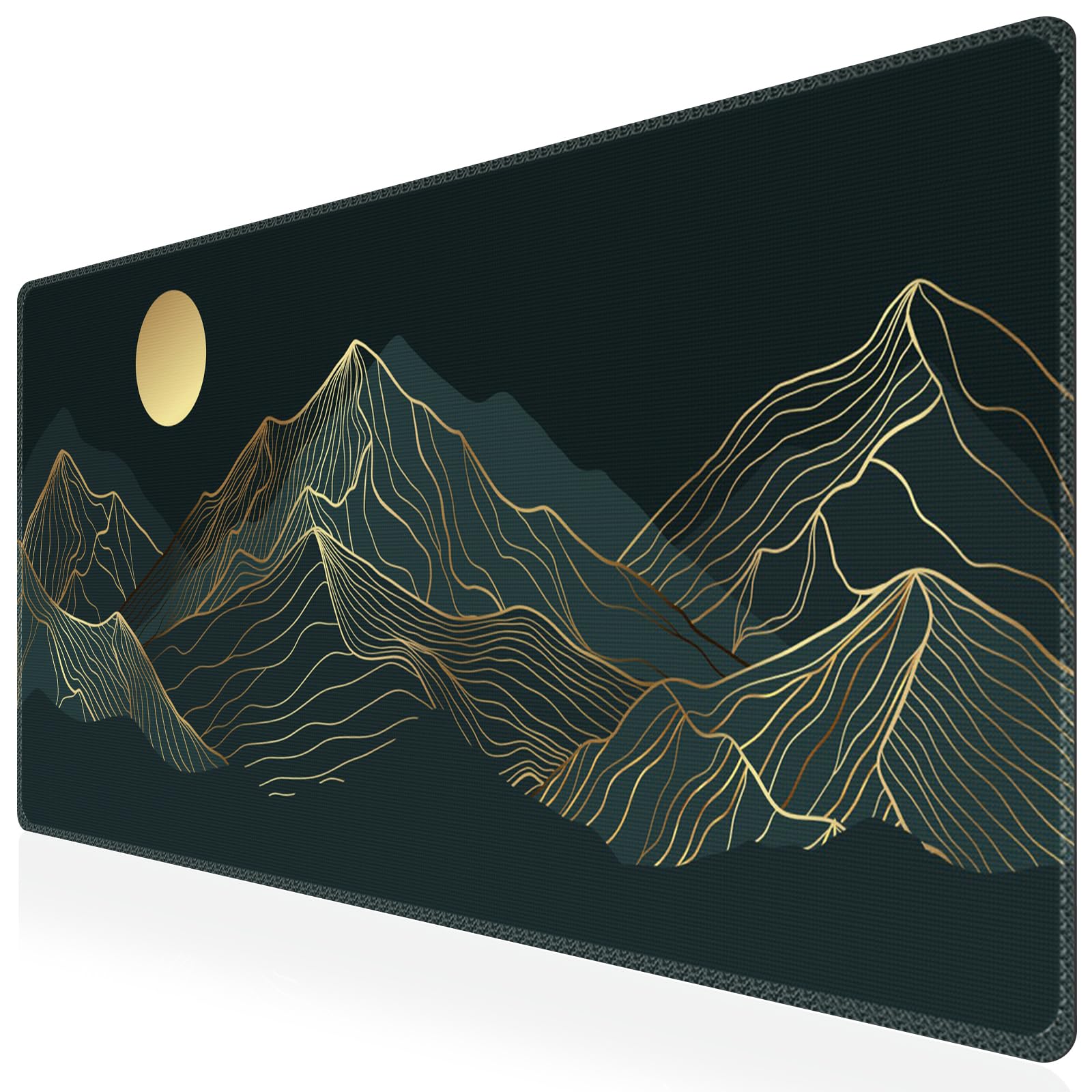 iCasso Desk Cover Mat, Office Mouse Pad,35.4x15.7in,Retro Black