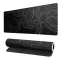 Black and White Japanese Wave Dragon Gaming Mouse Pad - Abstract Mat with Non-Slip Rubber Base, 31.5x11.8 Inch, Stitched Edges - Desk Pad for Office and Home