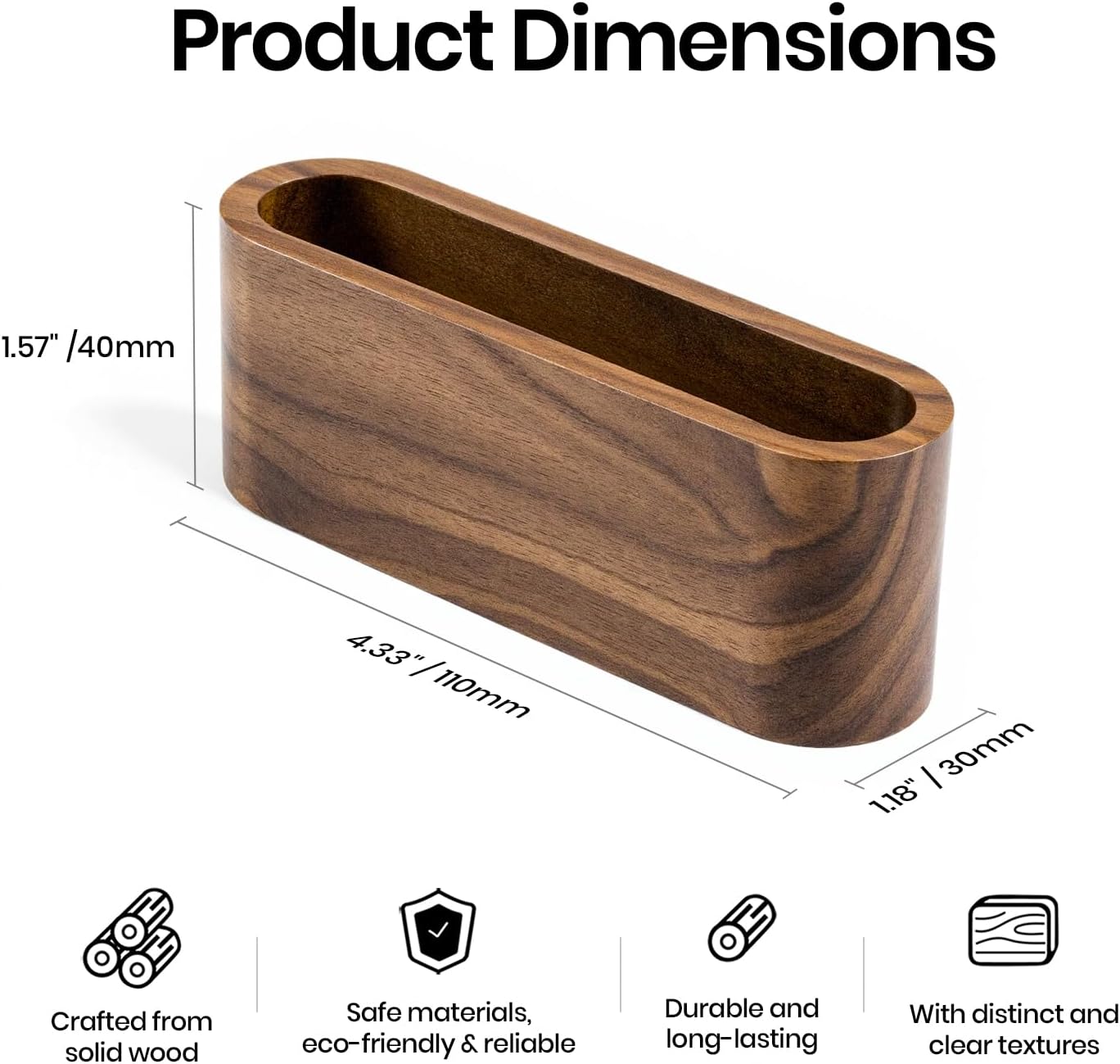 Business Card Holder for Desk, Minimalist Office Wooden Organizer