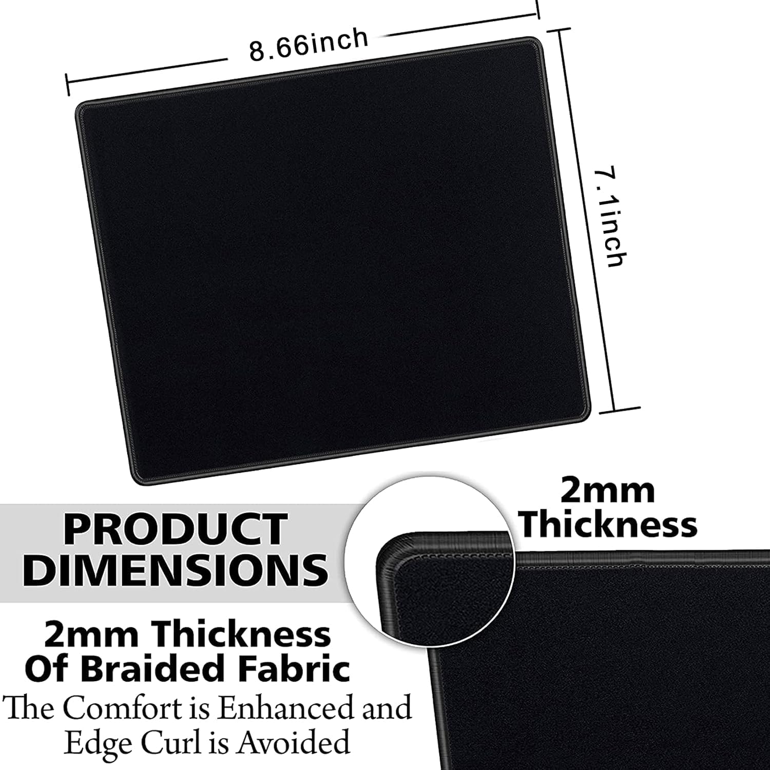 SaiTech IT 5 Pack 220x180x2mm Speed Type Gaming Mousepad, Black