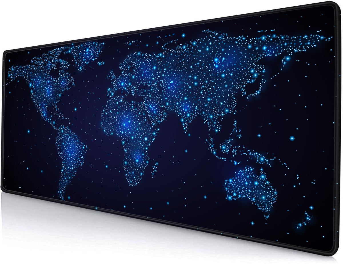 Large Gaming Mouse Pad with Stitched Edges, Galaxy Desk Mat, Extended XL Keyboard Pad, Non-Slip Rubber Base Desk Pad for Keyboard and Mouse, 31.5X11.8 inch
